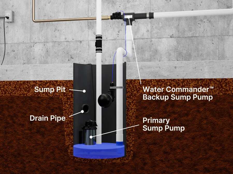 Sump Pit with Sump Pumps  Diagram